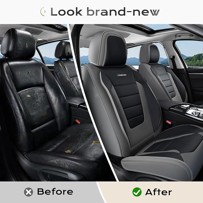 Universal Seat Covers — Front Seat — Gray / Black