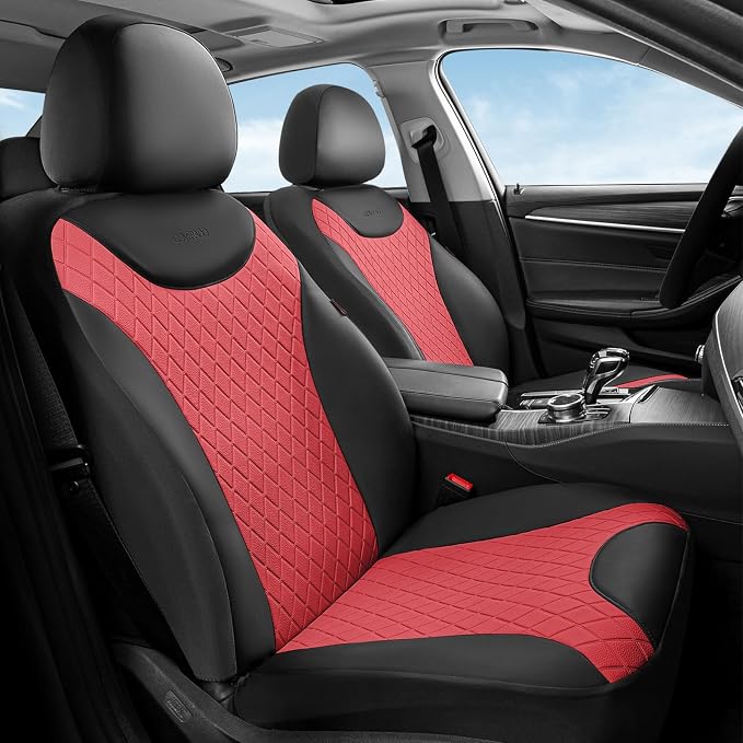 Universal Seat Covers — Full Set — Black / Red