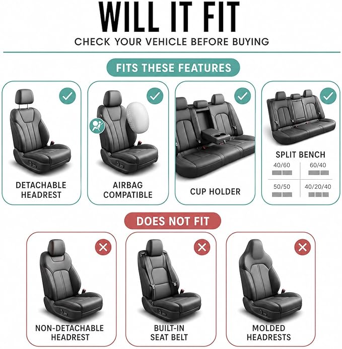 Universal Seat Covers — Full Set — Orange