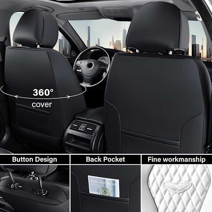 Universal Seat Covers — Front Seat — White