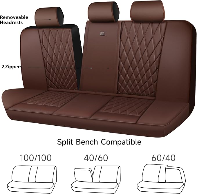 Universal Faux Leather Seat Covers — Full Set — Brown