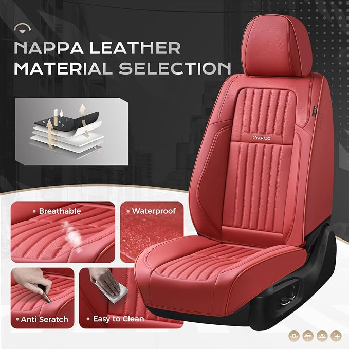 Universal Seat Covers — Front Seat — Red