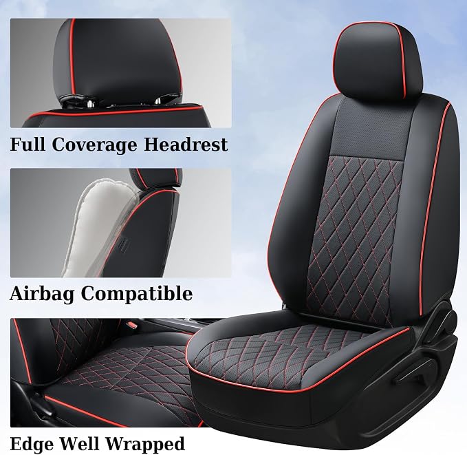 Seat Covers for Toyota Tacoma — Front Seat — Red