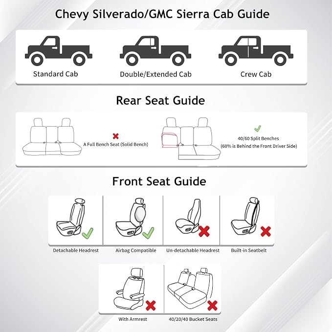 Seat Covers for Chevrolet Silverado / GMC Sierra — Black