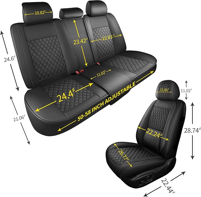 Universal Seat Covers — Full Set — Black