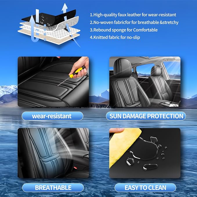 Seat Covers for Nissan Titan — Full Set — Black