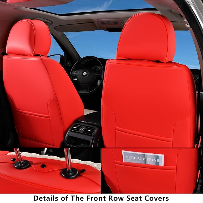 Universal Seat Covers — Full Set — Red / White