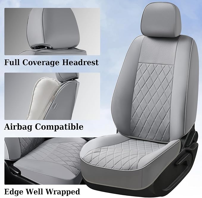 Faux Leather Seat Covers for Toyota Tacoma — Full Set — Gray