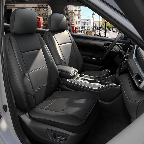 Faux Leather Seat Covers for Multiple Vehicles โ Full Set โ Black