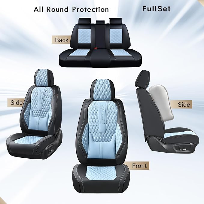 Universal Seat Covers — Front Seat — Black / Blue