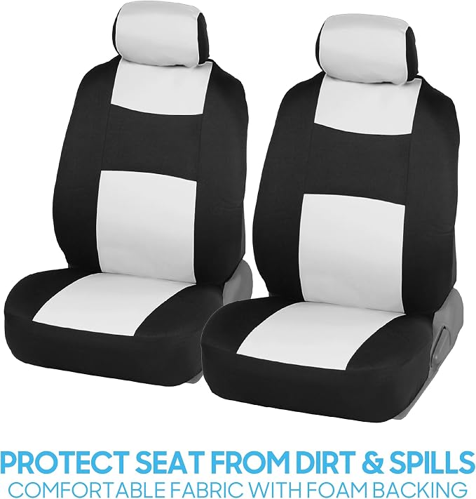 Car Seat Covers — Full Set — White / Black
