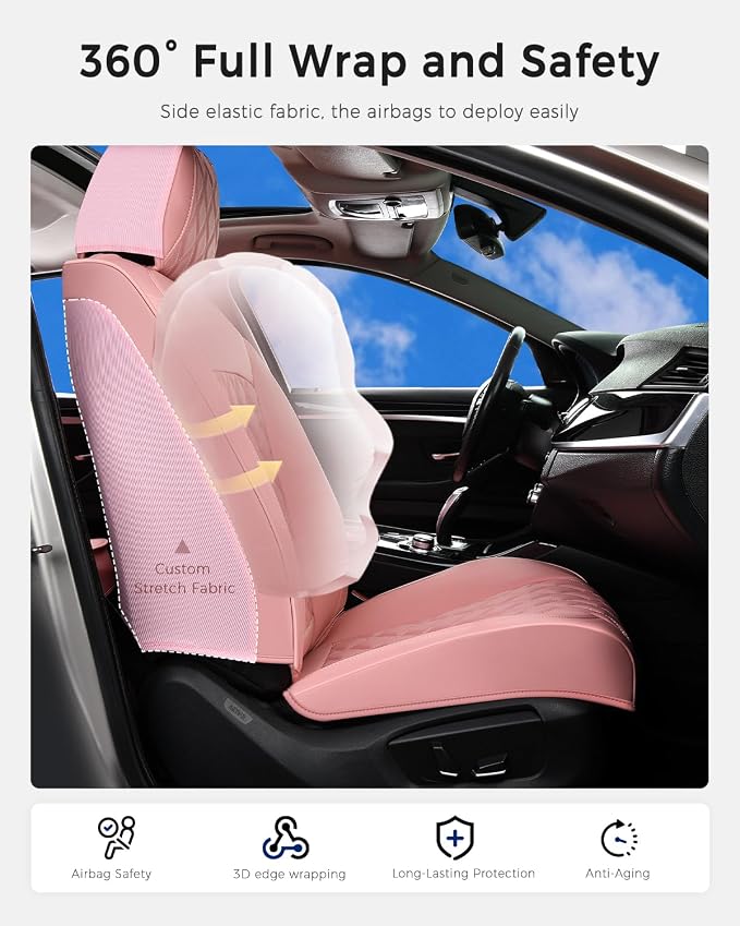 Universal Seat Covers — Full Set — Pink