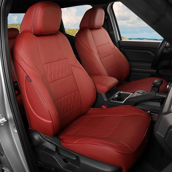 Faux Leather Seat Covers for Toyota Tacoma โ Full Set โ Burgundy
