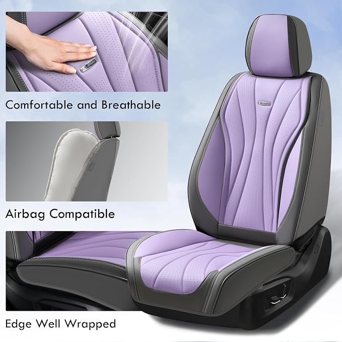 Universal Seat Covers — Front Seat — Gray / Purple