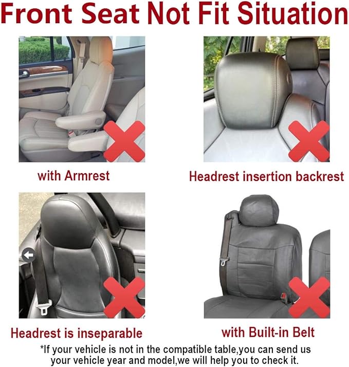 Fabric Car Seat Covers — Full Set — Black / Gray / Purple