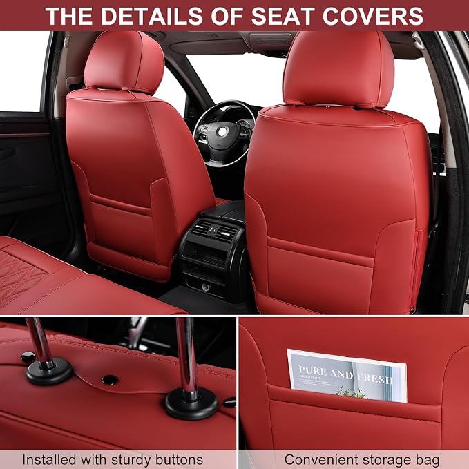 Universal Seat Covers — Front Seat — Red