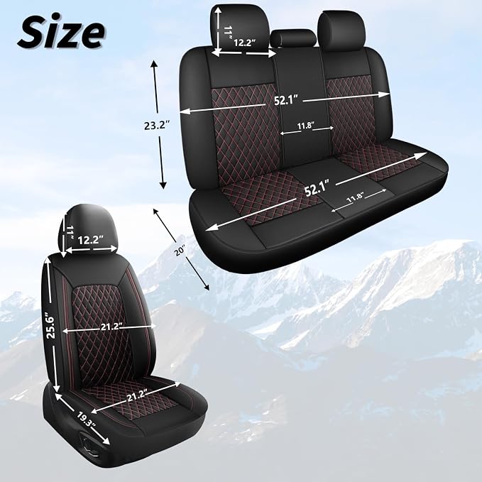 Universal Faux Leather Seat Covers — Full Set