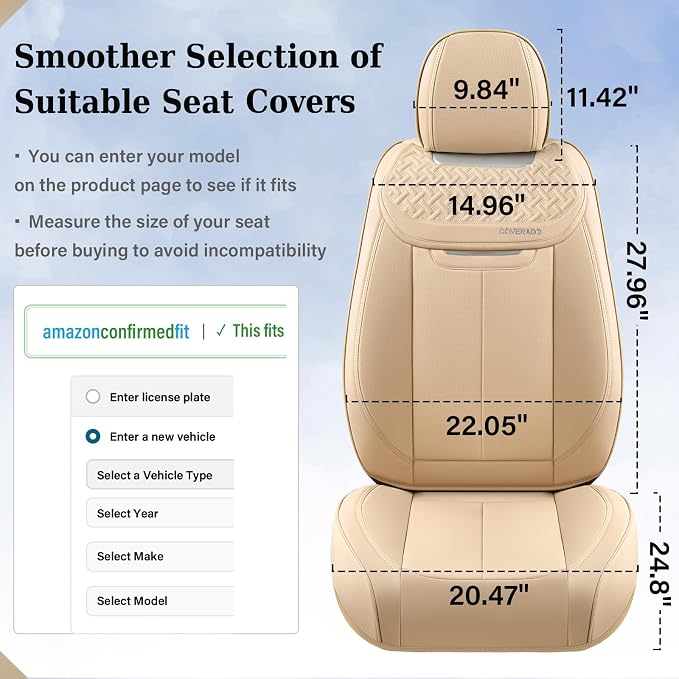 Universal Seat Covers — Full Set — Beige