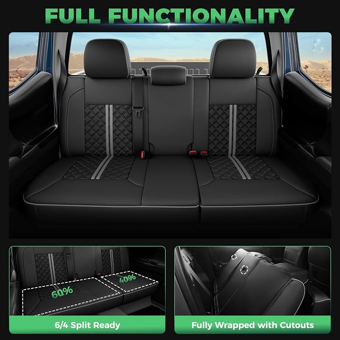 Seat Covers for Toyota Tacoma — Full Set — Black / Gray