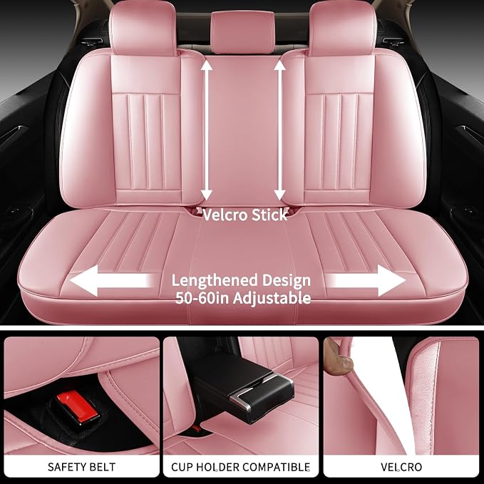 Seat Covers for Multiple Vehicles — Full Set — Pink