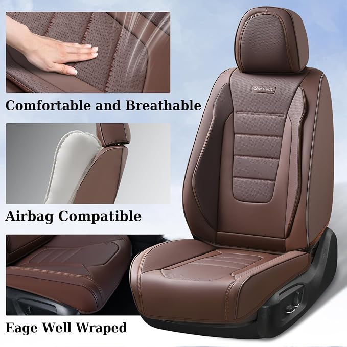 Universal Seat Covers — Front Seat — Brown