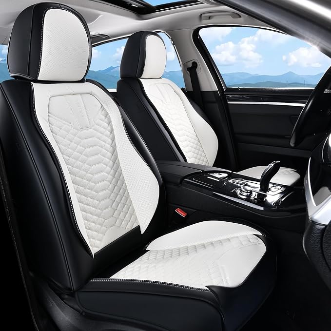 Universal Seat Covers — Front Seat — Black / White