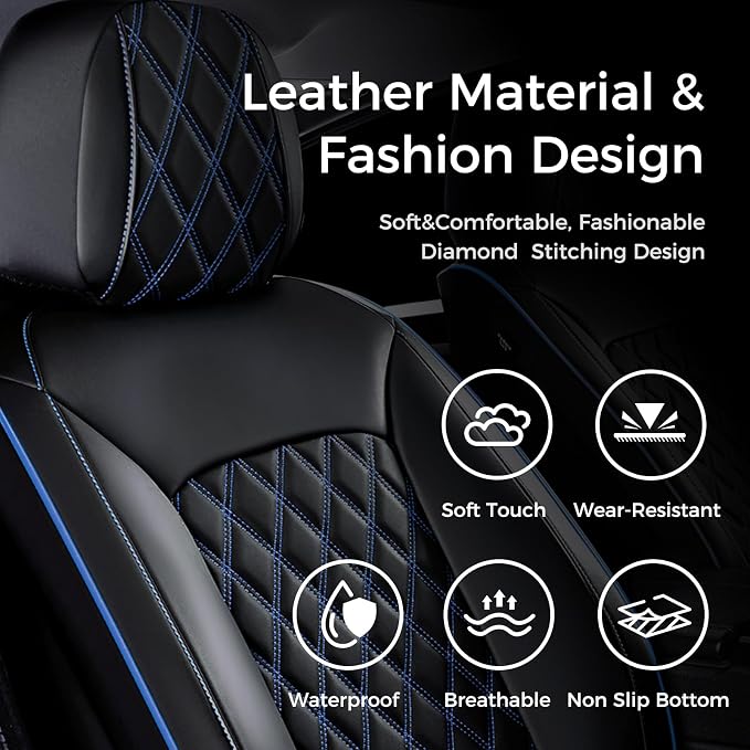 Universal Seat Covers — Front Seat — Black / Blue