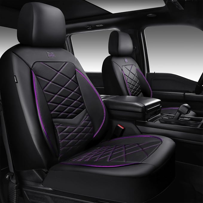 Universal Seat Covers — Front Seat — Black / Purple