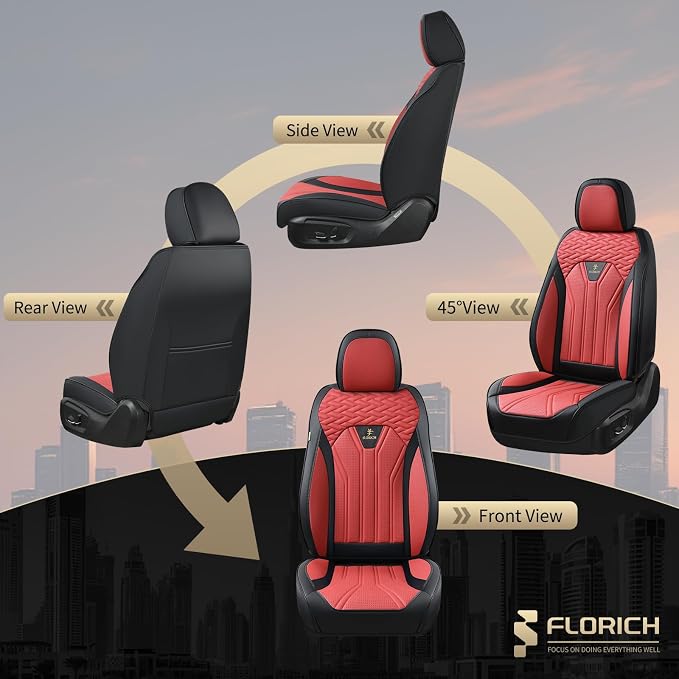 Universal Seat Covers — Front Seat — Black / Burgundy