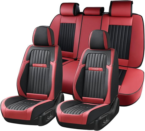 Universal Seat Covers โ Full Set โ Red / Black