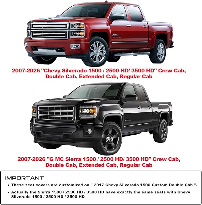 Faux Leather Seat Covers for Chevrolet Silverado / GMC Sierra — Blue