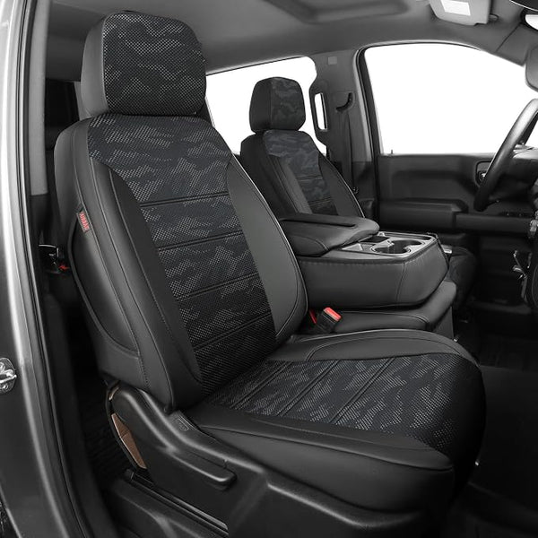Faux Leather Seat Covers for Chevrolet Silverado โ Black / Gray