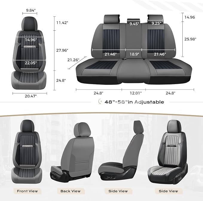 Universal Seat Covers — Front Seat — Gray / Black