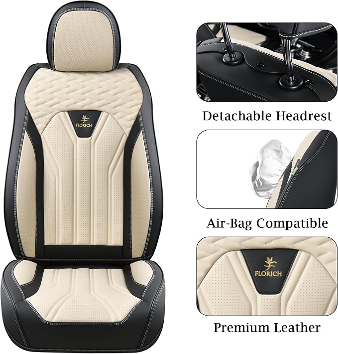 Universal Seat Covers — Black / Beige