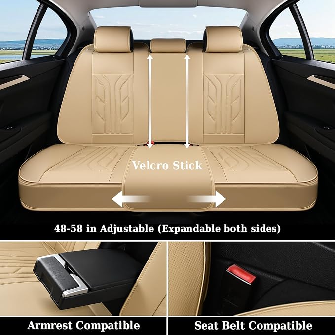 Universal Seat Covers — Full Set — Beige
