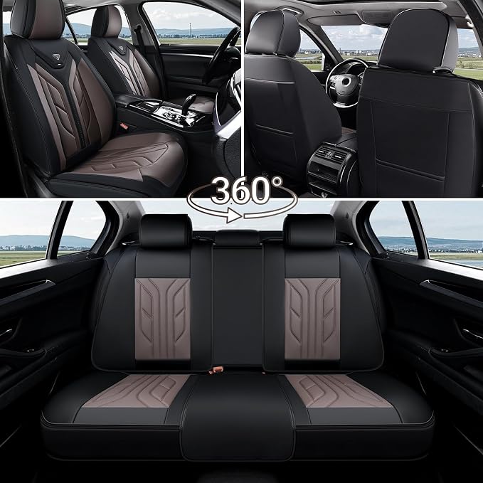 Universal Seat Covers — Full Set — Black / Coffee