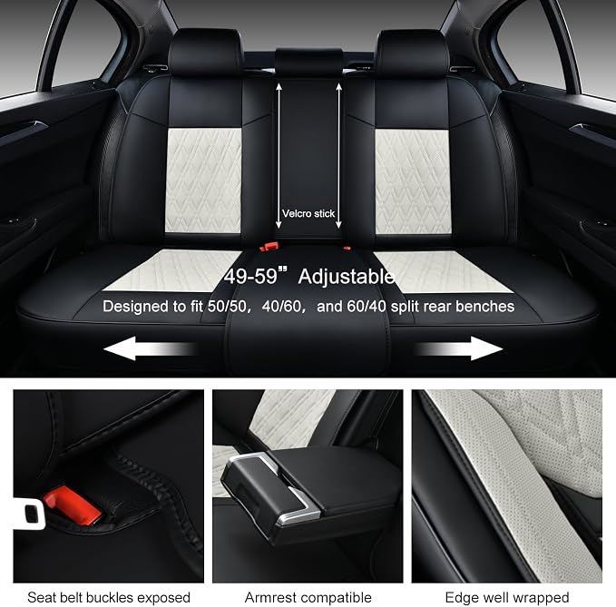 Universal Seat Covers — Full Set — Black / Beige