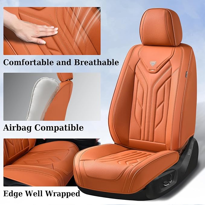 Universal Seat Covers — Front Seat — Orange