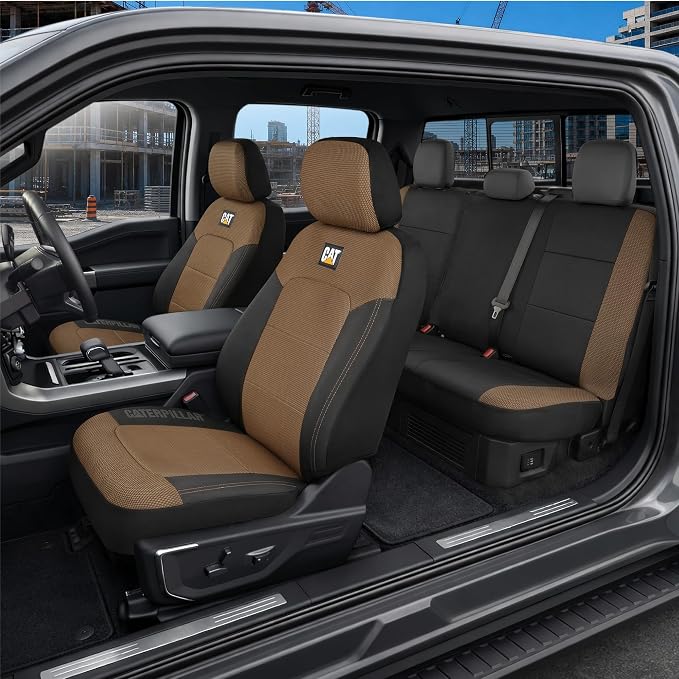 Fabric Seat Covers for Multiple Vehicles — Full Set — Beige