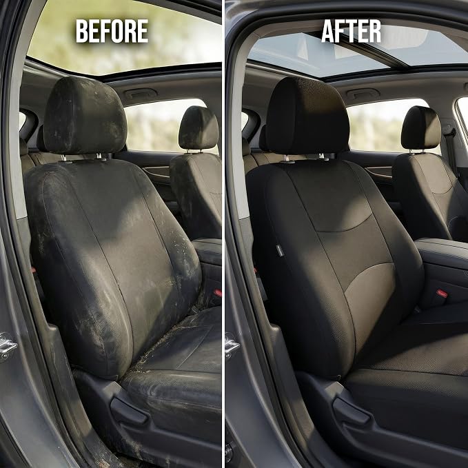 Universal Fabric Seat Covers — Full Set — Black