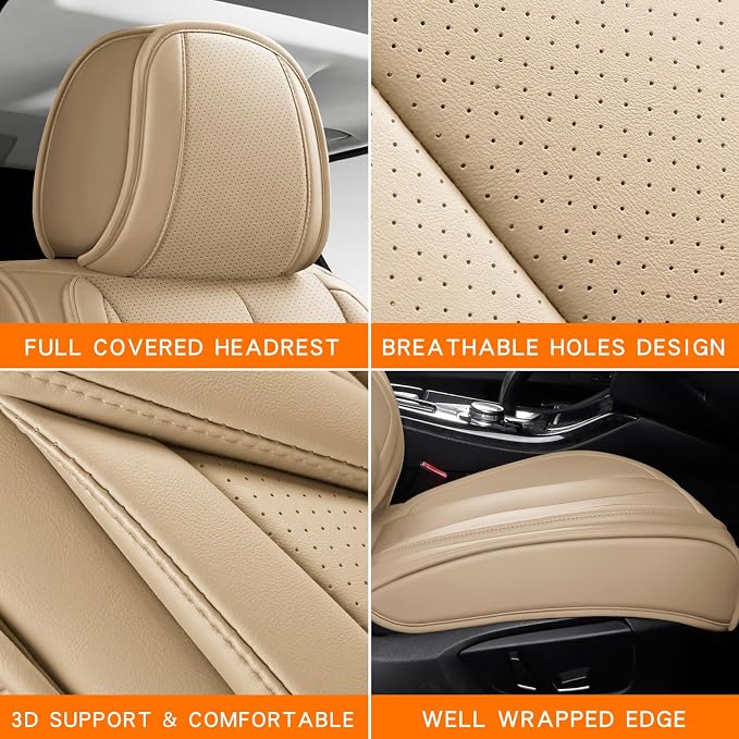 Universal Seat Covers — Full Set — Black / Beige