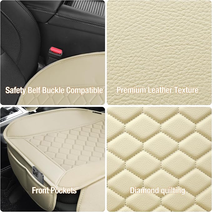 Faux Leather Car Seat Covers — Beige
