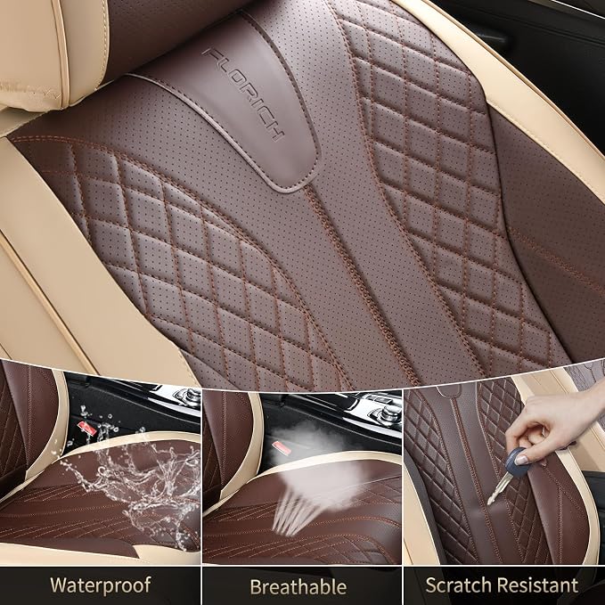 Universal Seat Covers — Front Seat — Beige / Coffee