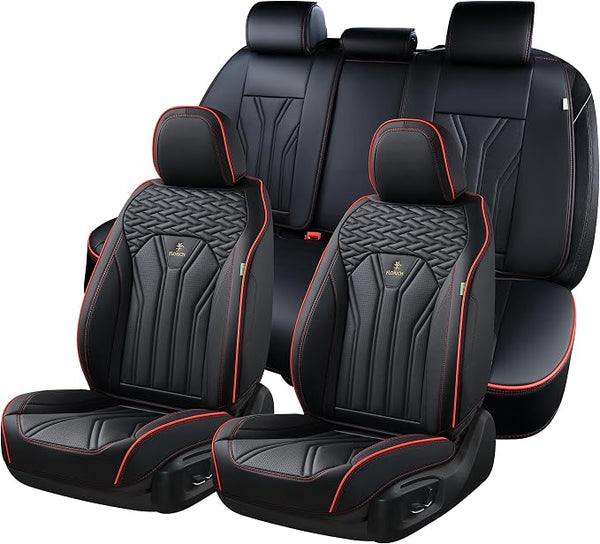 Universal Seat Covers โ Full Set โ Black / Red