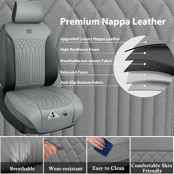 Universal Seat Covers — Front Seat — Gray