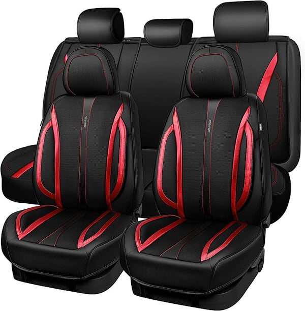 Universal Seat Covers โ Full Set โ Black / Red