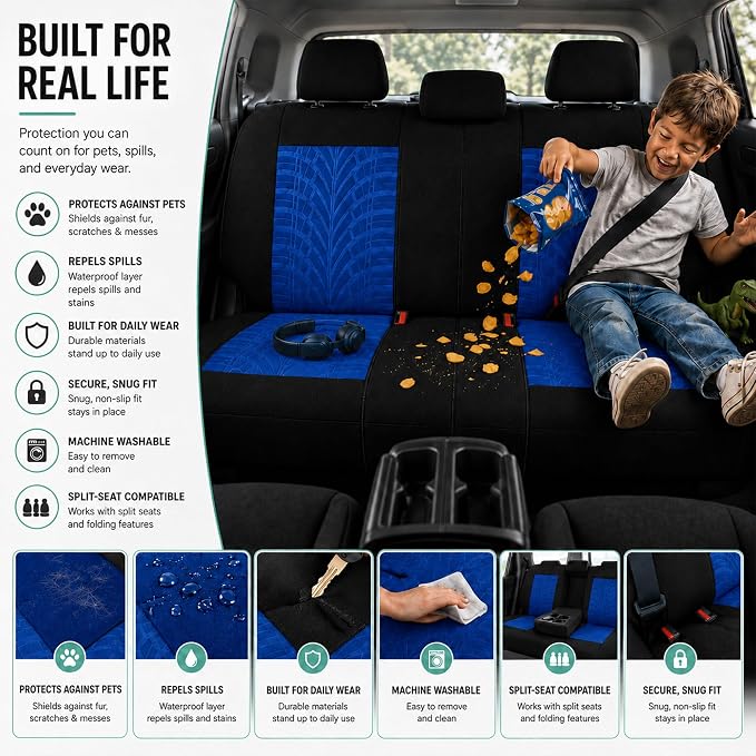 Universal Seat Covers — Full Set — Blue