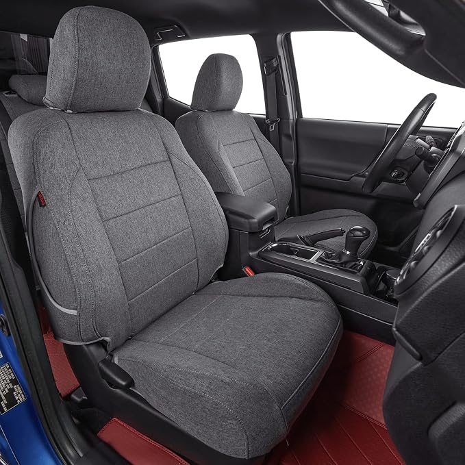 Fabric Seat Covers for Toyota Tacoma — Front Seat — Gray