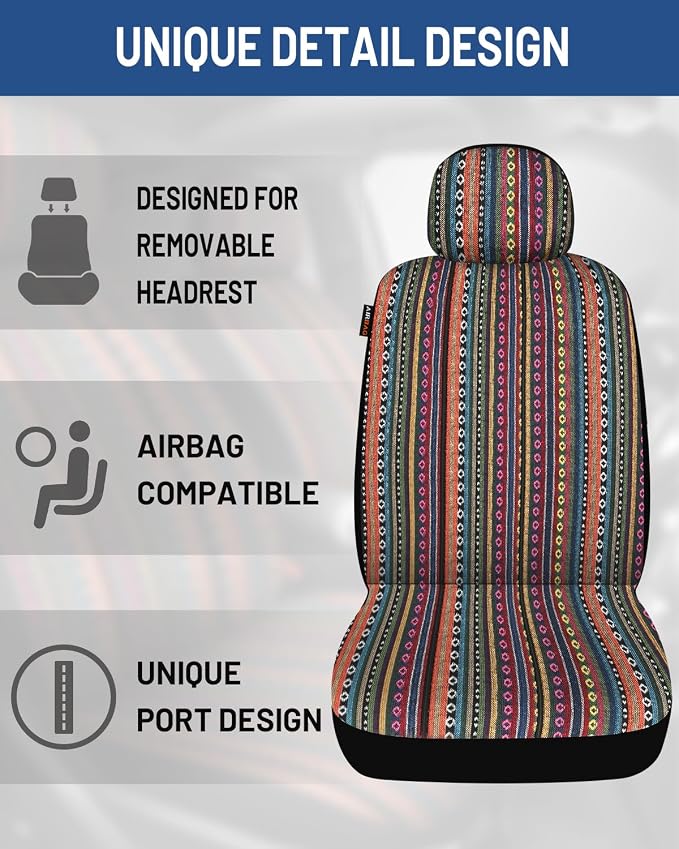 Fabric Car Seat Covers — Full Set — Orange