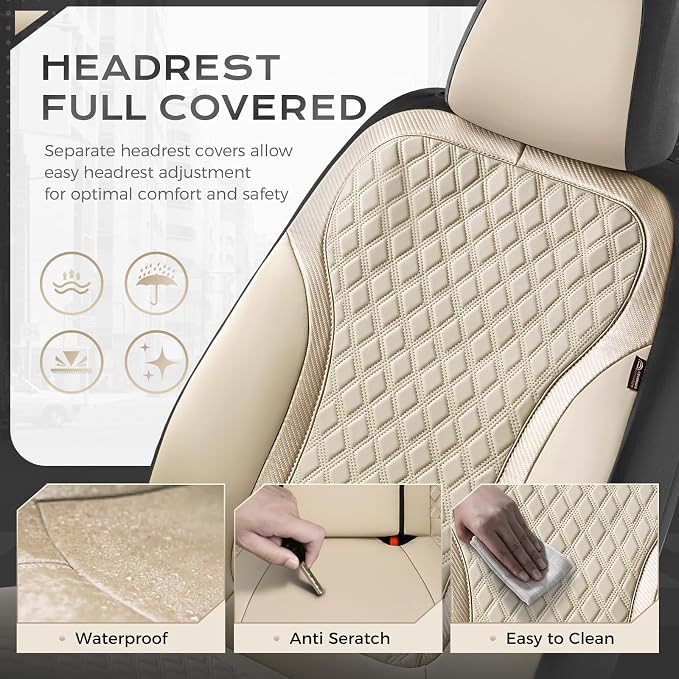 Universal Seat Covers — Full Set — Beige